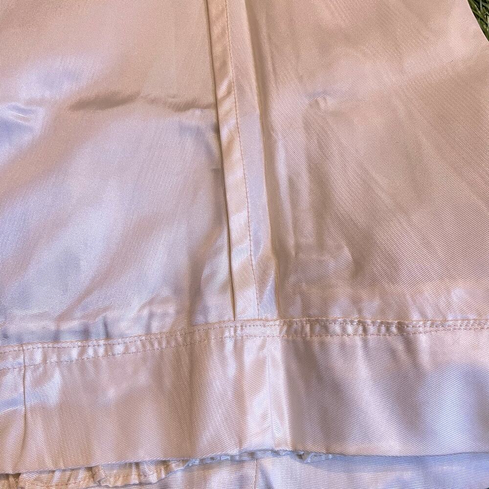 Vtg 1940s Ivory Rayon Taffeta Nightgown Hostess Gown Diamond Midriff Ruffle 40s - Picture 11 of 16